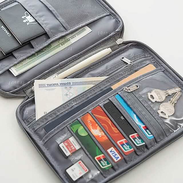 Family Travel Document Organizer Capacious Passport Holder Wallet