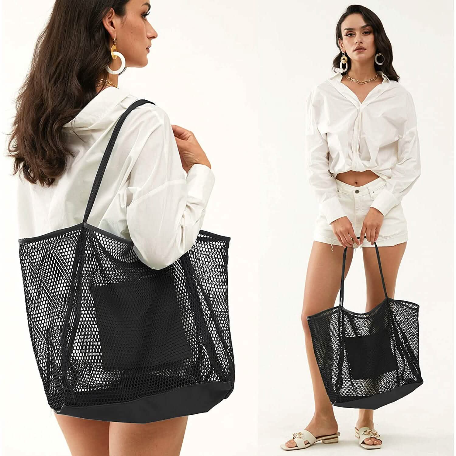 HOXIS Mesh Beach Tote Women's Shoulder Bag