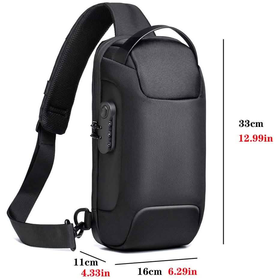 KPYWZER Anti-theft Sling Backpack with USB Charging Port