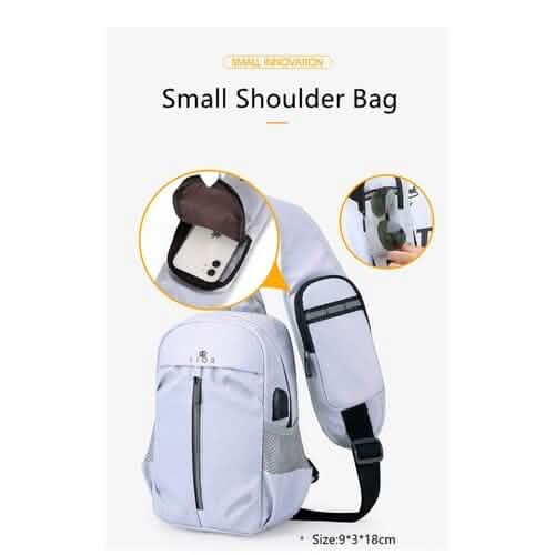 Lior Usb Charging Port Multi Pocket Shoulder Bag